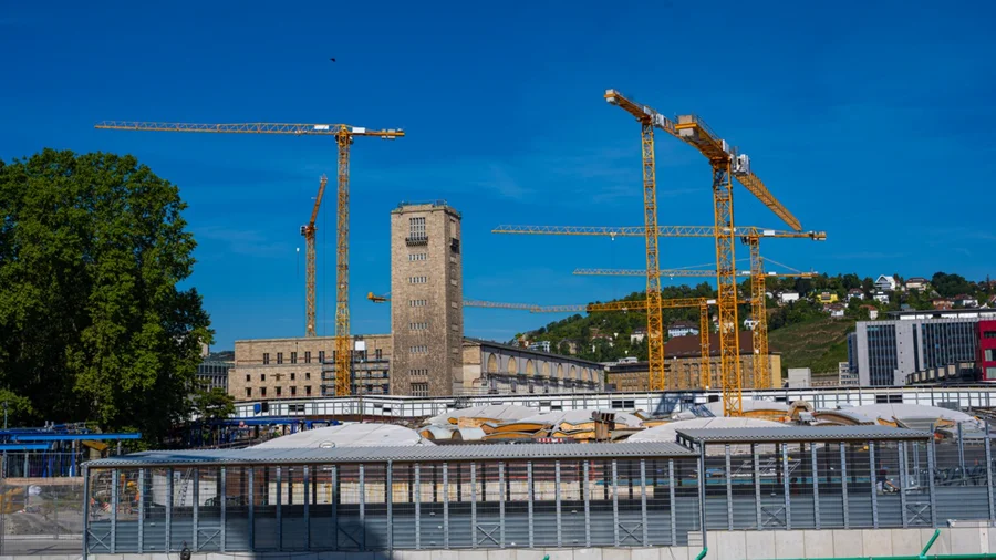 Blick auf die Baustelle am Hauptbahnhof Stuttgart