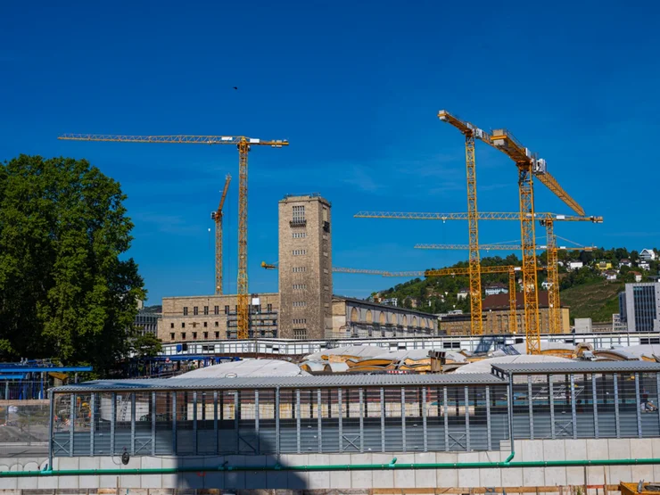 Blick auf die Baustelle am Hauptbahnhof Stuttgart