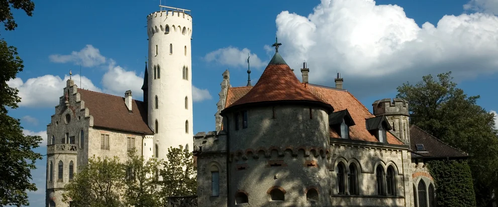 Blick auf Schloss Lichtenstein im Landkreis Reutlingen