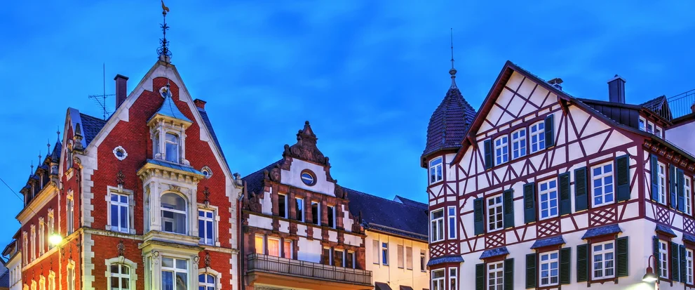 Blick auf Altstadt in Lahr