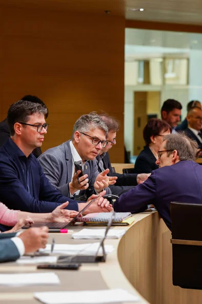 Grüne Abgeordnete im Plenarsaal.