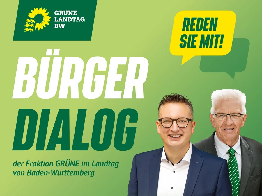 Ankündigung Bürgerdialog mit Andreas Schwarz und Winfried Kretschmann